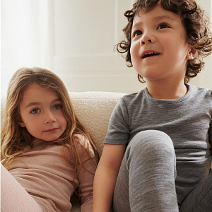 Термобелье леггинсы из шерсти мериноса Wheat "Agi Melange Grey", серый меланж